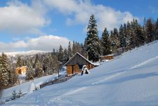 House In Carpathians In The Winter Royalty Free Stock Image House In Carpathians In The Winter Royalty Free Stock Image