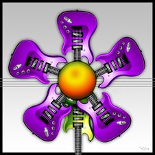 Purple Rock Guitar Flower Stock Images Purple Rock Guitar Flower Stock Images