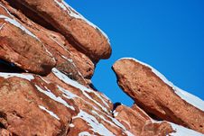 Diagonal Limestone Rock Formation Sprinkled In Sno Royalty Free Stock Images Diagonal Limestone Rock Formation Sprinkled In Sno Royalty Free Stock Images