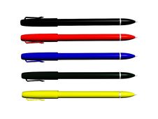 Plastic Pens Royalty Free Stock Photography