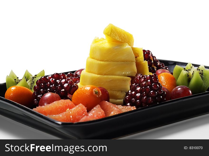 Fruit Plate Isolated on White Background