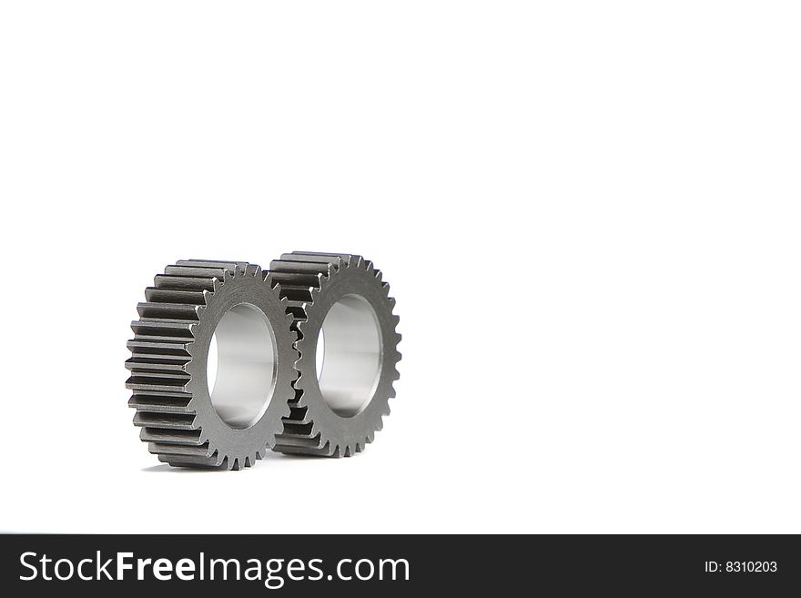 Two isolated gears with white background