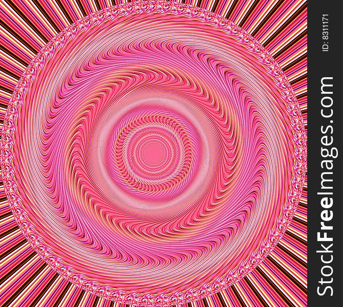 Round spiral pattern on an abstract background