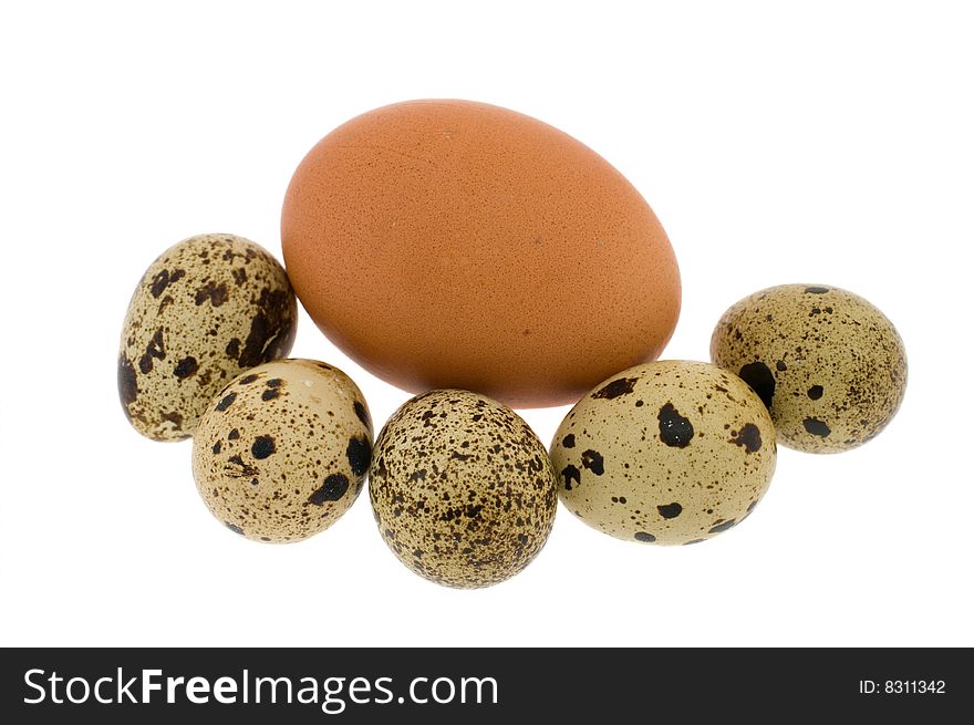 Crude eggs isolated on a white background