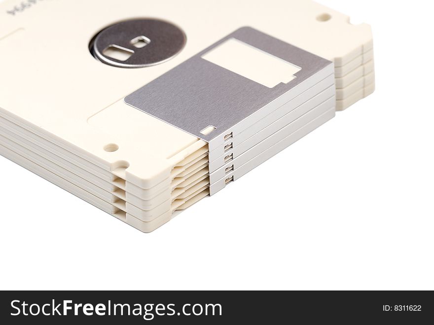 Floppy discs isolated on the white background