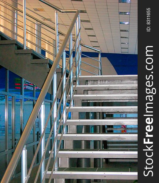 Modern metallic stairs (bright photo)