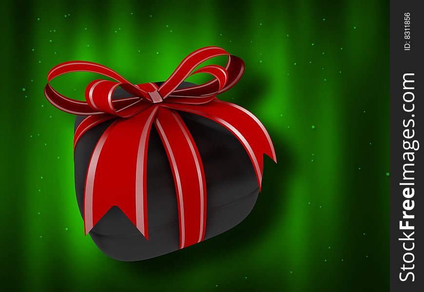 3d generated present with red bow