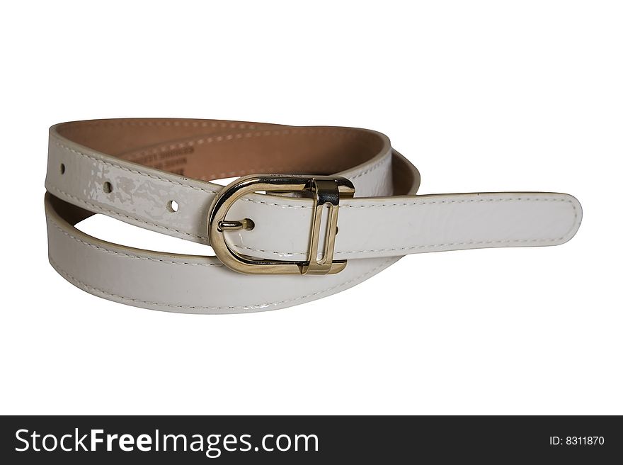 Fashion isolated white woman leather belt