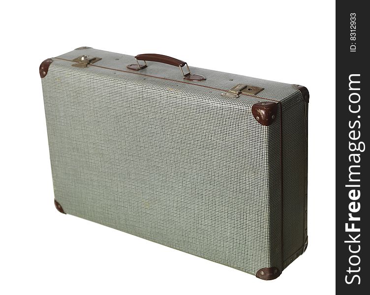 Vintage suitcase towards white background