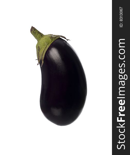 One eggplant towards white background