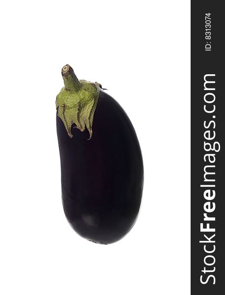 Black eggplant towards white background