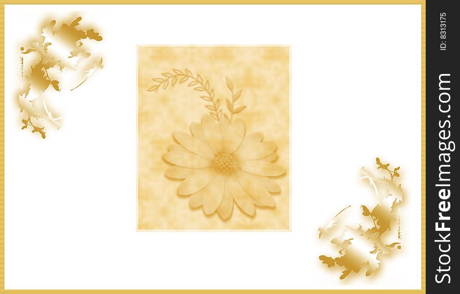 A good image or invitation cards with a flower decoration