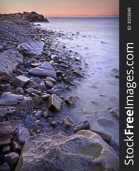 Seashore after sunset - hdr shoot in Piran Slovenia