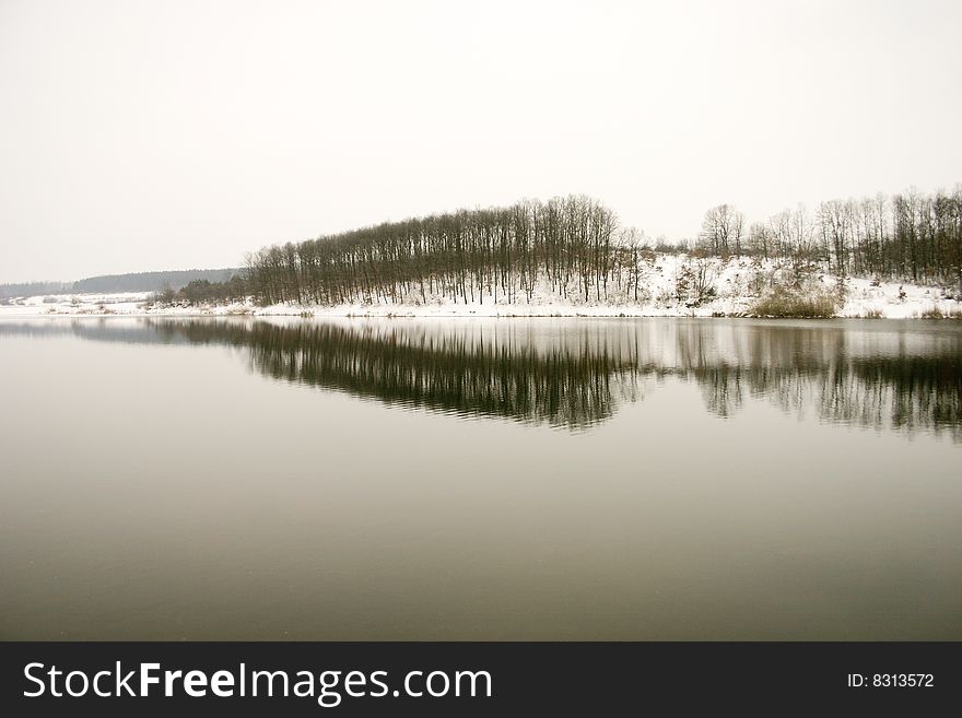 Small lake in winter, national park sumarice, kragujevac, serbia. Small lake in winter, national park sumarice, kragujevac, serbia