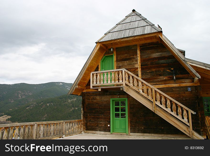 Serbian wooden mountain house, wooden city, serbia. Serbian wooden mountain house, wooden city, serbia