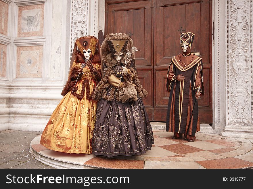 Typical three wonderful costume medieval in Venice, Italy. Typical three wonderful costume medieval in Venice, Italy.