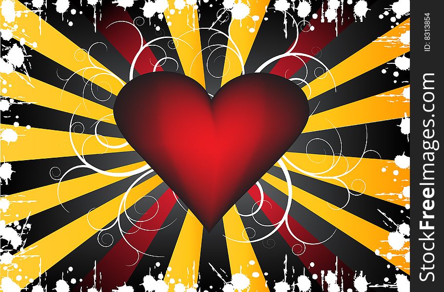 Vector illustration of heart with abstract background