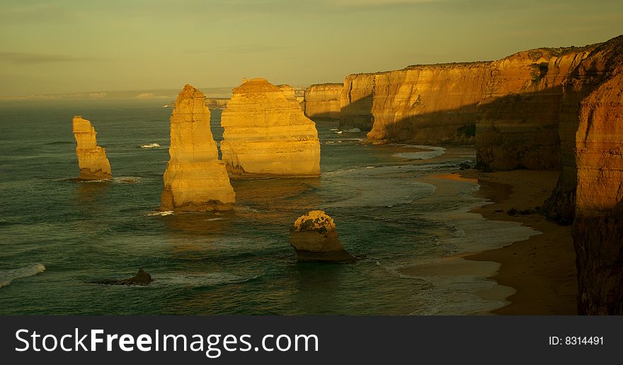 Twelve Apostles, Great Ocean Road, Victoria, Australia at sunrise.