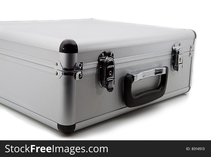 Aluminum case isolated on a white background