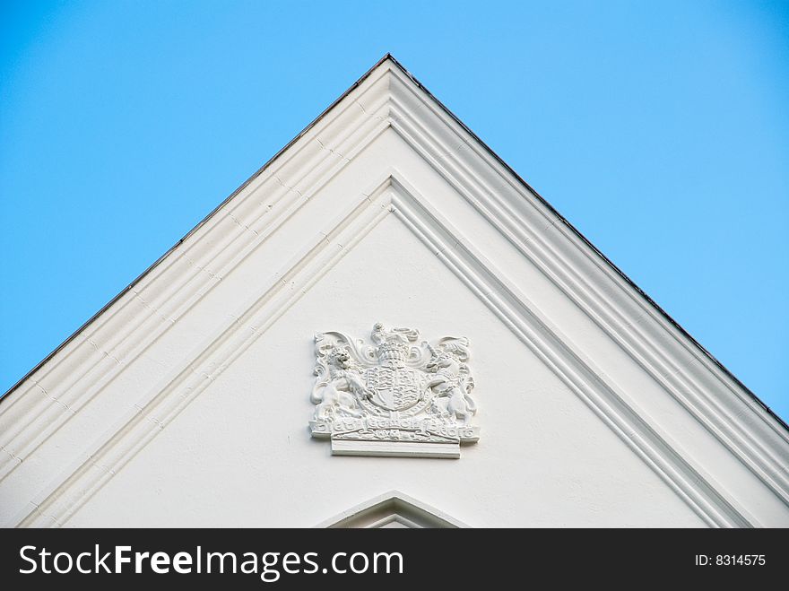 White church exterior against blue sky in singapore