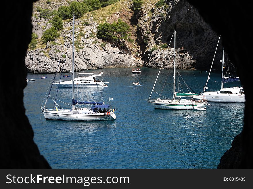 La Calobra beach at the spanish island majorca