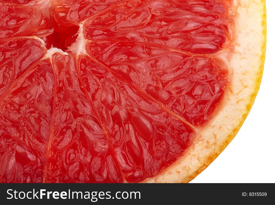 The cut of red grapefruit. Macro. The cut of red grapefruit. Macro