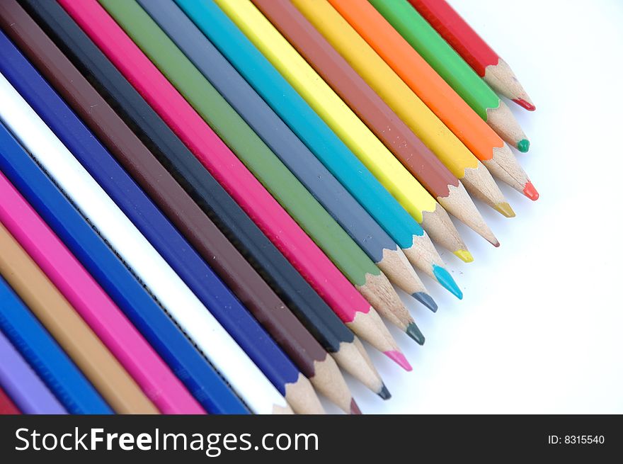 Colorful brushes on white background