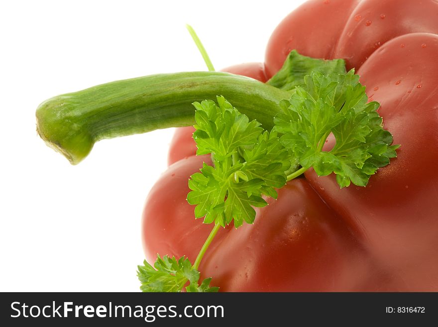 Red Paprika isolated on white. Red Paprika isolated on white.