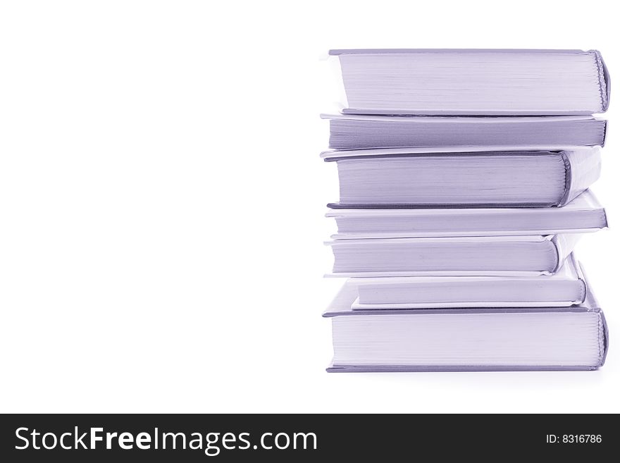 Stack of books isolated on white background