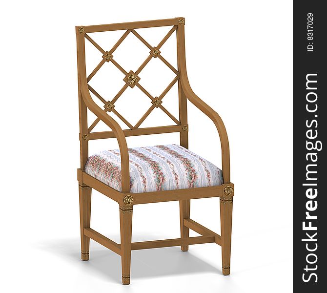 Traditional chair with padding (upholstery) contains Clipping Path. Traditional chair with padding (upholstery) contains Clipping Path