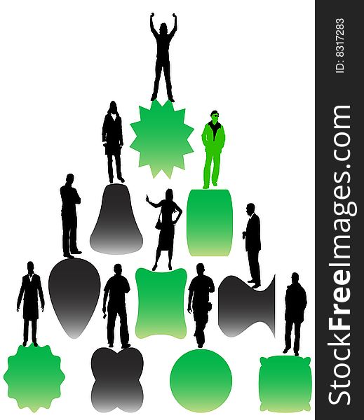 Business presentation with business silhouettes