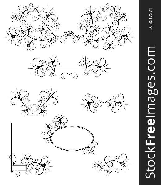 Set of decorative elements. There is in addition a vector format (EPS 8).