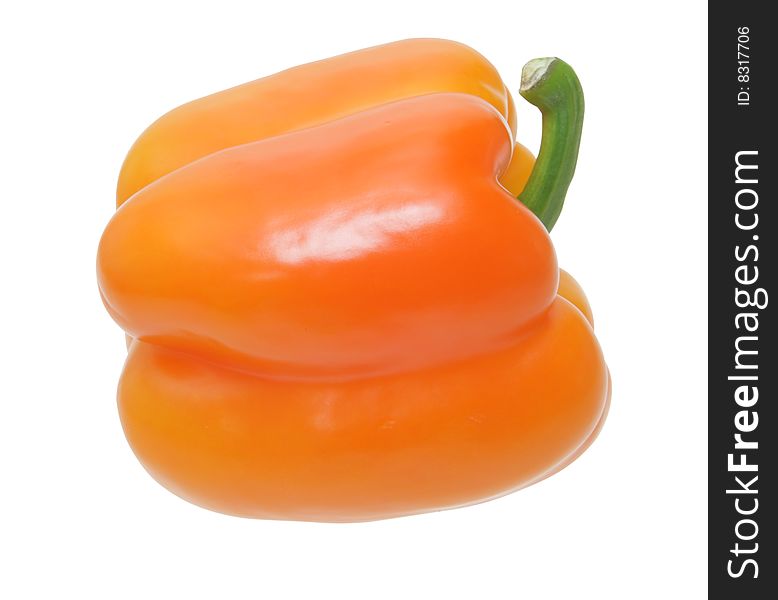 Orange pepper isolated on white