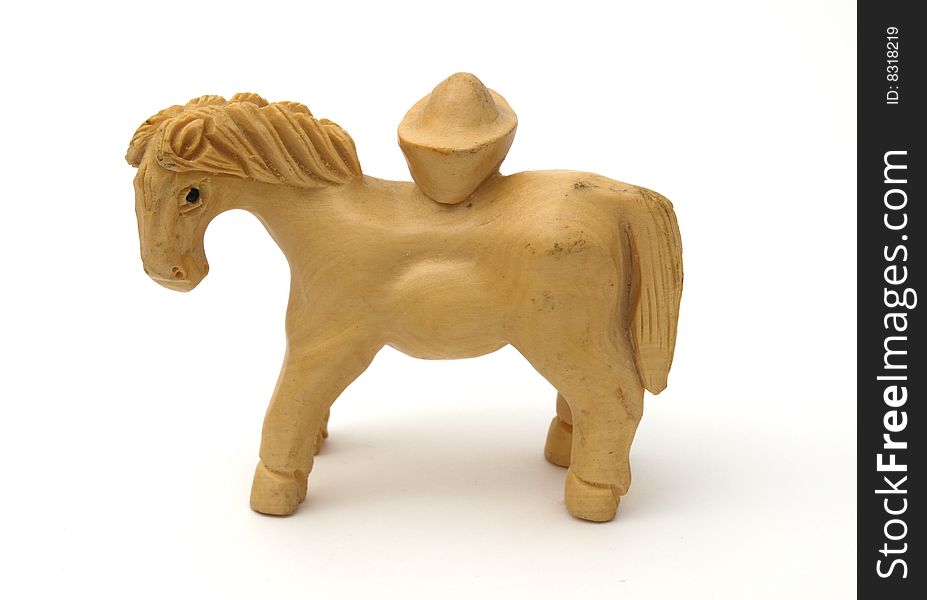 Wooden horse of handwork of master from the tree of mango. Wooden horse of handwork of master from the tree of mango
