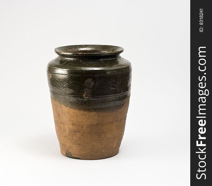 Old-time clay pot, vase, for use in households. Old-time clay pot, vase, for use in households