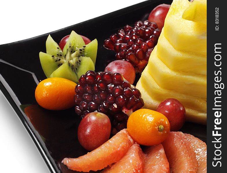 Fruit Plate Isolated on White Background