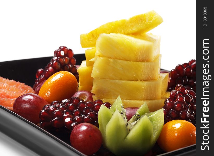 Fruit Plate Isolated on White Background