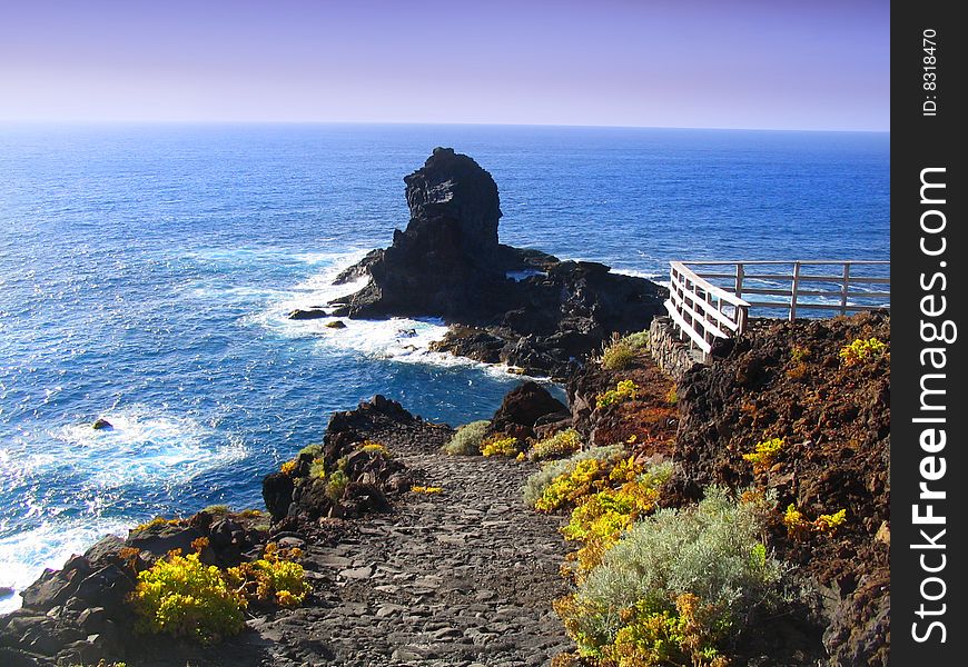 Stormy Atlantic waves on the Canaries Island La Palma. Stormy Atlantic waves on the Canaries Island La Palma