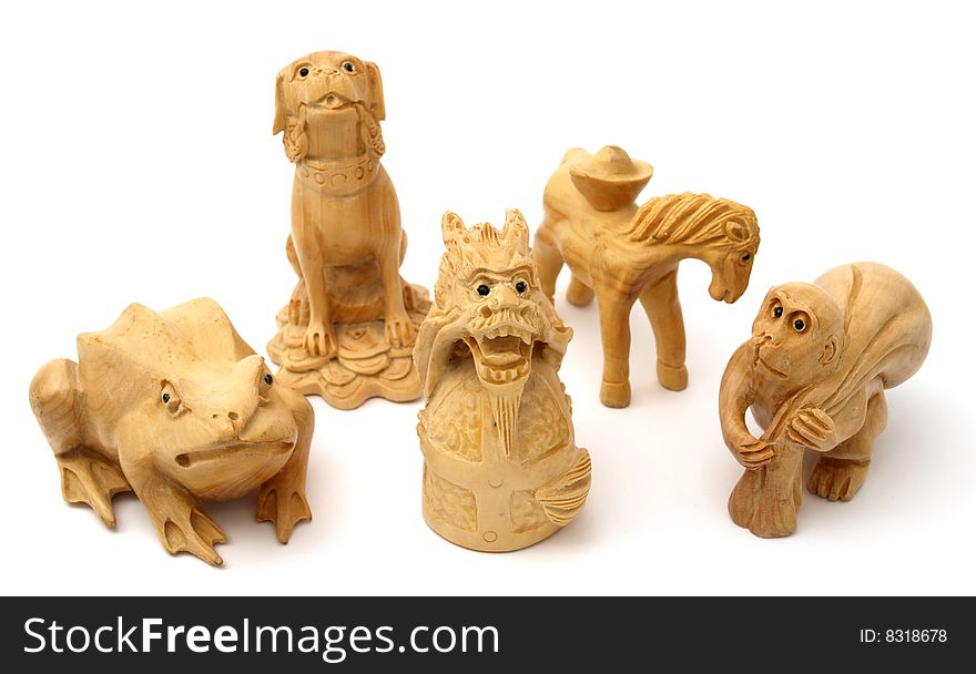 Wooden figures of handwork of master from the tree of mango. Wooden figures of handwork of master from the tree of mango