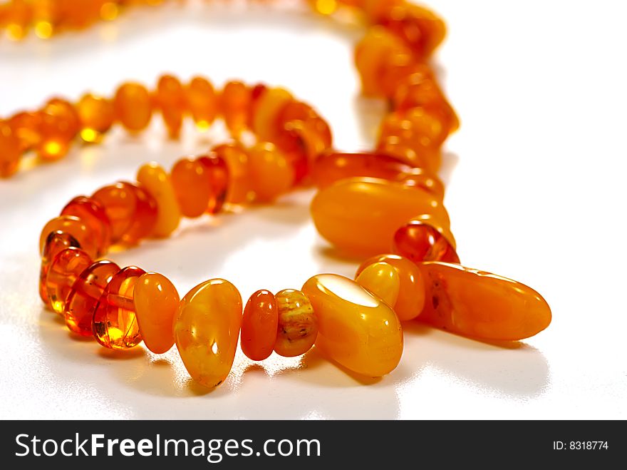 Beads, necklace made of amber
