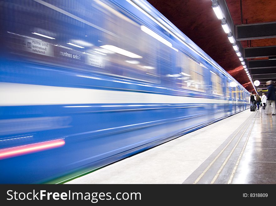 Fast train passing by. motion blur. Fast train passing by. motion blur