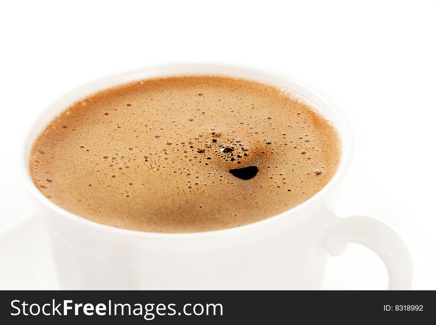 Close up. Cup of espresso coffee