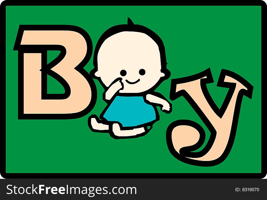 Funny baby boy with background