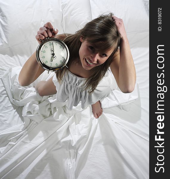 Woman With Alarm Clock