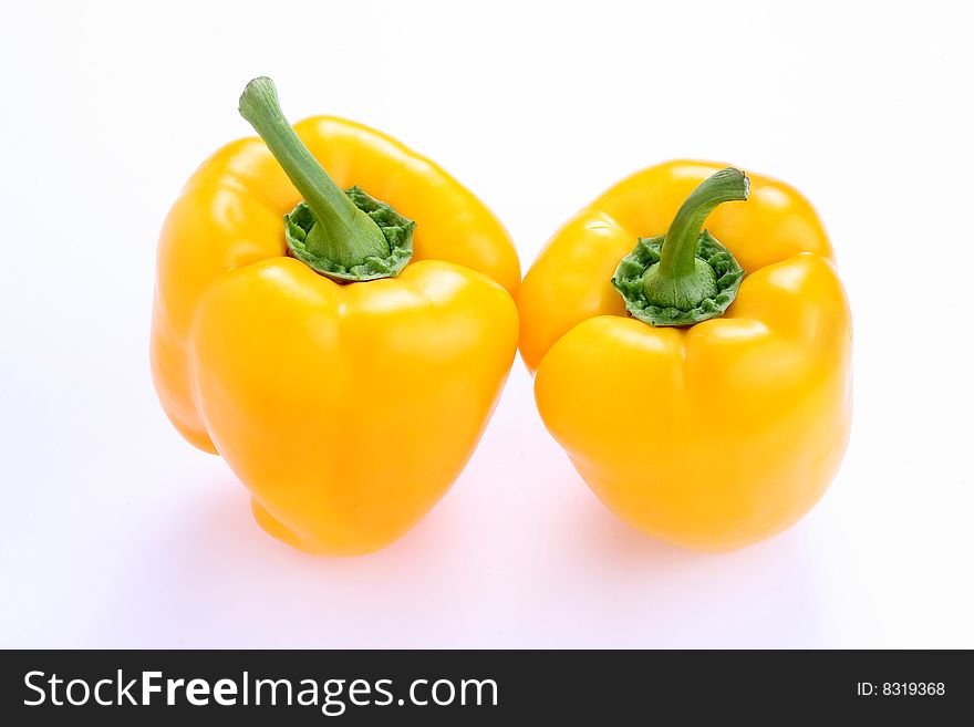 Fresh peppers isolated on white background