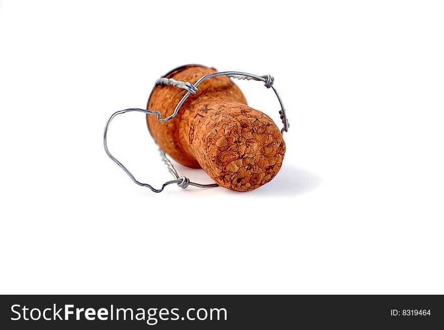 Cava (champagne) cork isolated over white with clipping path. Cava (champagne) cork isolated over white with clipping path.