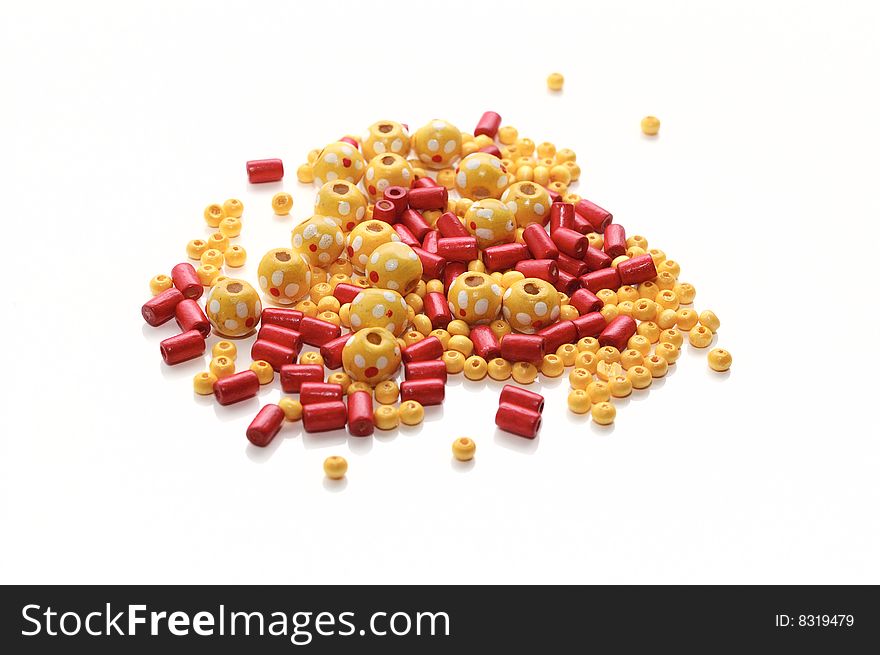 Yellow And Red Wooden Beads