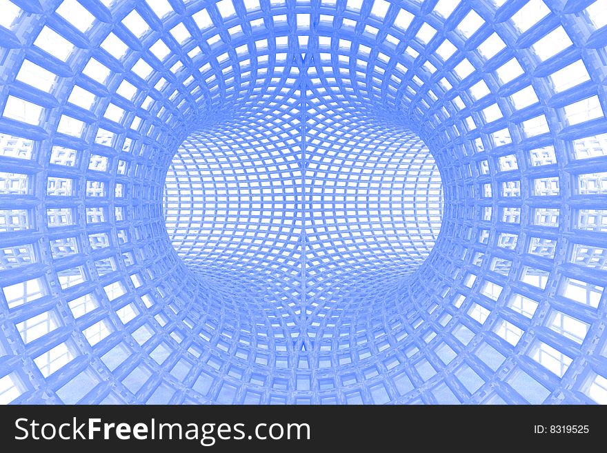 Abstract futuristic tunnel, 3d background