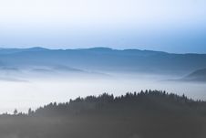 Foggy Mountains Stock Image