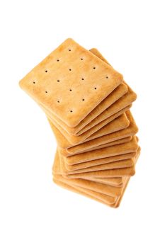 Pile Of Crackers Isolated On White Royalty Free Stock Photography